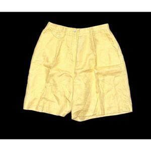 CLASSY BEAUTIFUL WOMEN Lauren Ralph Lauren Linen Shorts Womens 14 Yellow Pleated